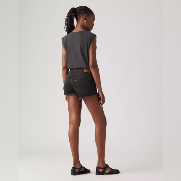 Levis | 501 Original Fit High Rise Wash Black Denim Shorts Size 32/14 Plus Size - Picture 2 of 11